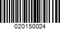 Barcode for 020150024