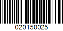 Barcode for 020150025