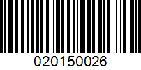 Barcode for 020150026