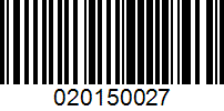 Barcode for 020150027