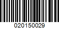 Barcode for 020150029