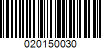 Barcode for 020150030