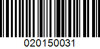 Barcode for 020150031