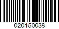 Barcode for 020150038