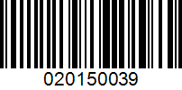 Barcode for 020150039