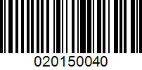 Barcode for 020150040