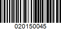 Barcode for 020150045