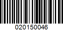 Barcode for 020150046