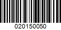 Barcode for 020150050