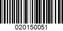 Barcode for 020150051