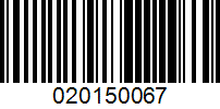 Barcode for 020150067