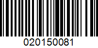 Barcode for 020150081
