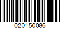 Barcode for 020150086