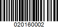 Barcode for 020160002