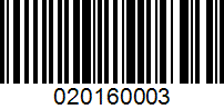 Barcode for 020160003