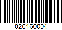 Barcode for 020160004