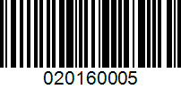 Barcode for 020160005