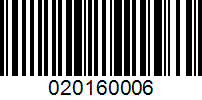 Barcode for 020160006