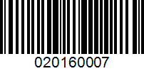 Barcode for 020160007