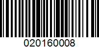 Barcode for 020160008