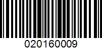 Barcode for 020160009