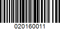 Barcode for 020160011