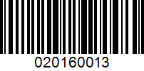 Barcode for 020160013