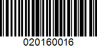 Barcode for 020160016