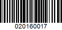 Barcode for 020160017