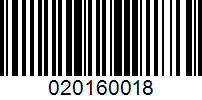 Barcode for 020160018