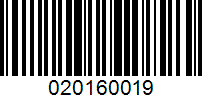 Barcode for 020160019