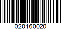 Barcode for 020160020