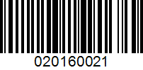 Barcode for 020160021