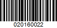 Barcode for 020160022