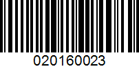 Barcode for 020160023