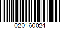 Barcode for 020160024