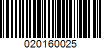 Barcode for 020160025