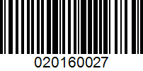 Barcode for 020160027