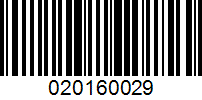 Barcode for 020160029