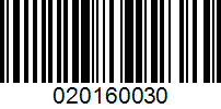 Barcode for 020160030