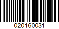 Barcode for 020160031