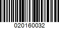 Barcode for 020160032