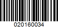 Barcode for 020160034