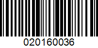 Barcode for 020160036