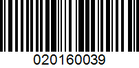 Barcode for 020160039