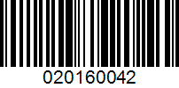 Barcode for 020160042
