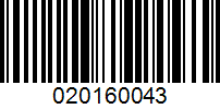 Barcode for 020160043