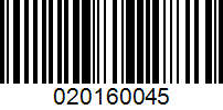 Barcode for 020160045