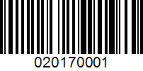 Barcode for 020170001