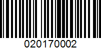 Barcode for 020170002